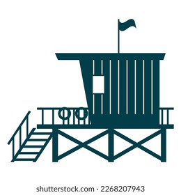 Icono de la Torre de Salvavidas. Ilustración del edificio de la playa