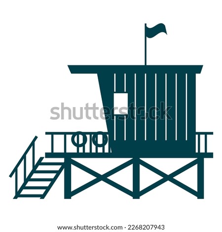 Lifeguard Tower icon. Station beach building illustration