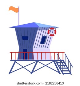 Lifeguard Tower Icon. Station Building Illustration Isolated