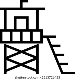 lifeguard tower icon. Thin linear style design isolated on white background