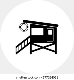 Lifeguard Tower on Beach Icon