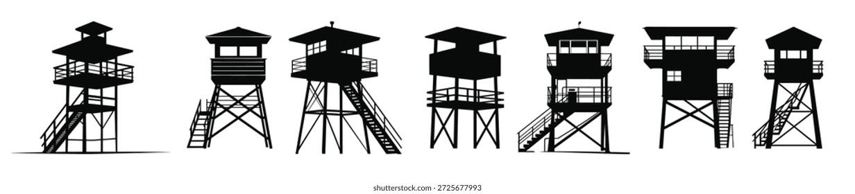 lifeguard tower silhouette vector bundle safeguard tower