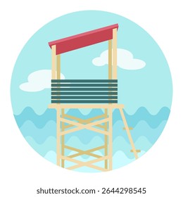 Lifeguard tower vector icon. Beach. Summer. Summertime. Vacation, eps 10