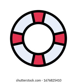 lifeguard vector flat color icon 