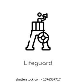 lifeguard vector line icon. Simple element illustration. lifeguard outline icon from summer concept. Can be used for web and mobile