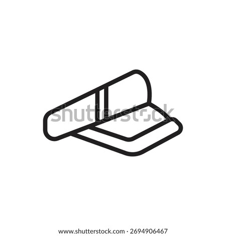 Lifeguard Visor Outline Icon Vector Illustration