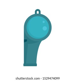 Lifeguard whistle icon. Flat illustration of lifeguard whistle vector icon for web design