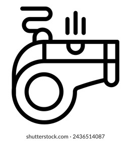 Lifeguard whistle icon outline vector. Emergency help equipment. Maritime sharks warning
