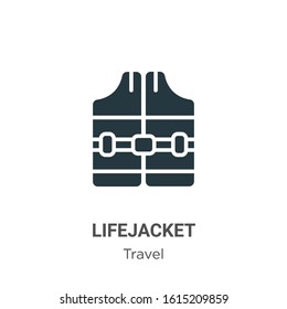 Lifejacket glyph icon vector on white background. Flat vector lifejacket icon symbol sign from modern travel collection for mobile concept and web apps design.