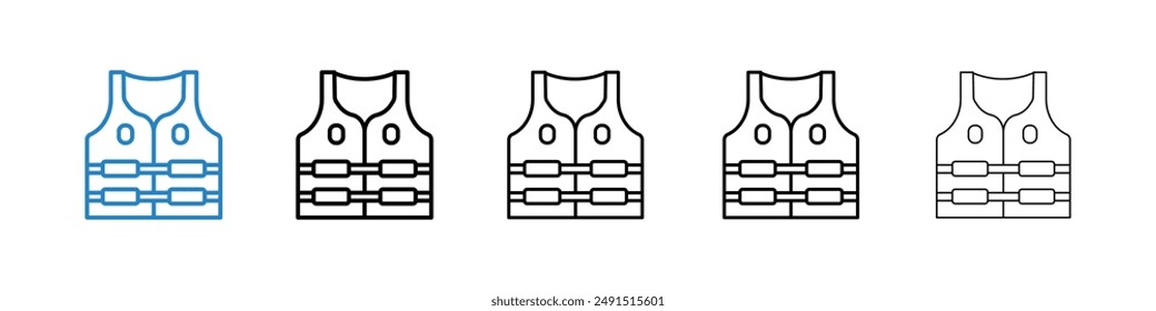 Lifejacket icon in black and blue