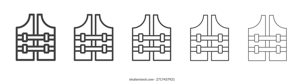 Icono de chaleco salvavidas en concepto de trazos lineales