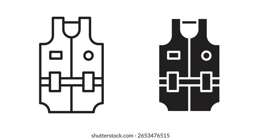 Lifejacket icon, outline vector sign, linear and solid style pictogram isolated on white.