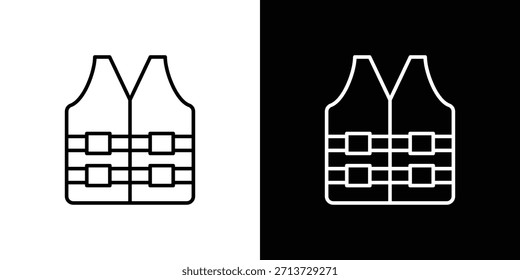 Icono del chaleco salvavidas, muestra del Vector del contorno, Descarga del diseño del logotipo