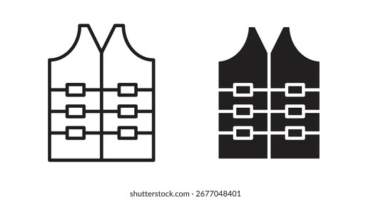 Lifejacket icon set line art and glyph design. Eps10