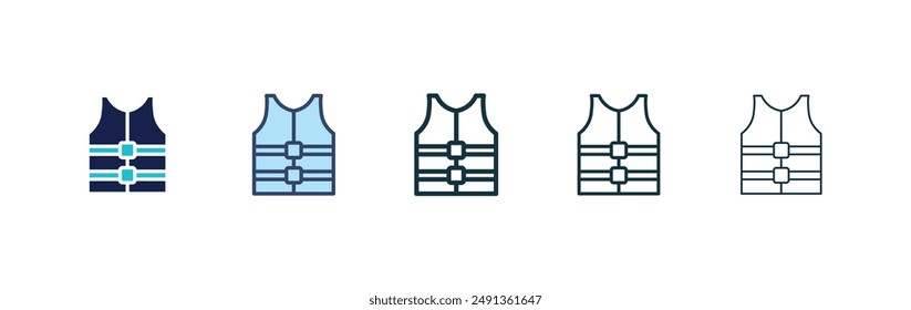 Lifejacket icon set on white background