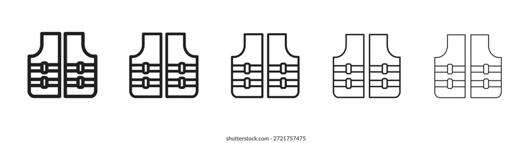 Icono de chaleco salvavidas. Estilo de contorno simple. Elementos gráficos.