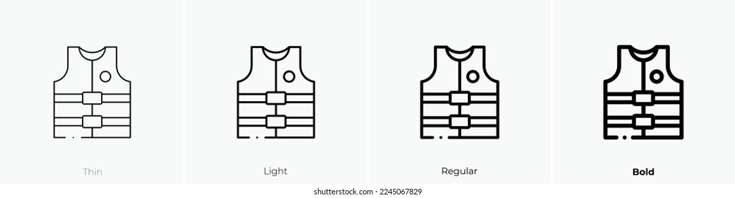 lifejacket icon. Thin, Light Regular And Bold style design isolated on white background