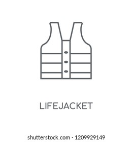 Lifejacket linear icon. Lifejacket concept stroke symbol design. Thin graphic elements vector illustration, outline pattern on a white background, eps 10.