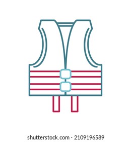lifejacket protective line icon isolated