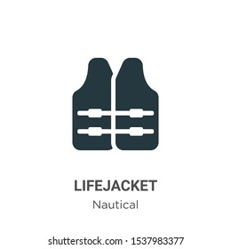 Lifejacket vector icon on white background. Flat vector lifejacket icon symbol sign from modern nautical collection for mobile concept and web apps design.