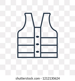 Lifejacket vector outline icon isolated on transparent background, high quality linear Lifejacket transparency concept can be used web and mobile