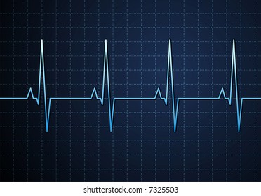 Lifeline in an electrocardiogram. Vector