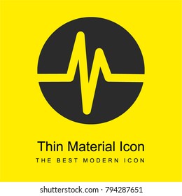 Lifeline Of Heartbeat In A Circle Bright Yellow Material Minimal Icon Or Logo Design