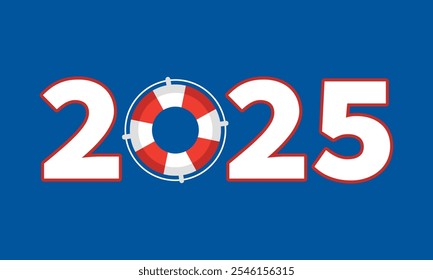 Lifeline help 2025, vector art design, new year