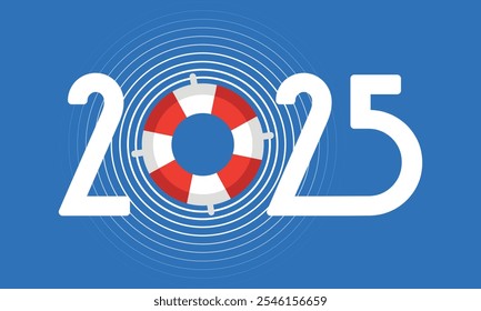 Lifeline help 2025, vector art design, new year