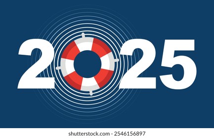 Lifeline help 2025, vector art design, new year