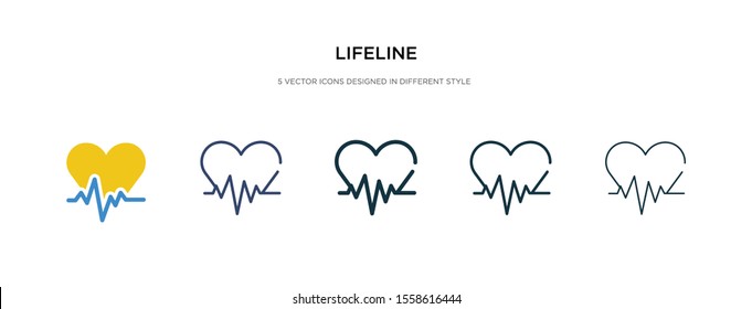 lifeline icon in different style vector illustration. two colored and black lifeline vector icons designed in filled, outline, line and stroke style can be used for web, mobile, ui