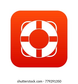 Lifeline icon digital red for any design isolated on white vector illustration