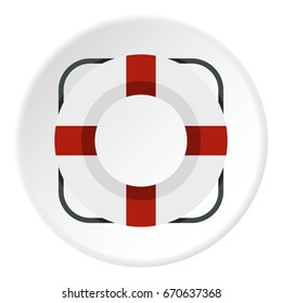 Lifeline icon in flat circle isolated vector illustration for web