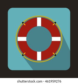 Lifeline icon in flat style with long shadow. Help symbol