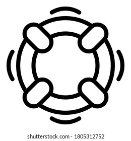 Icono de línea de vida. Icono de vector de línea de vida de contorno para diseño web aislado en fondo blanco