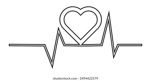 Lifeline icon vector. Heart beats line icon. Cardiogram line icon, sign. Heart pulse silhouette, icon, symbol. Vector illustration.