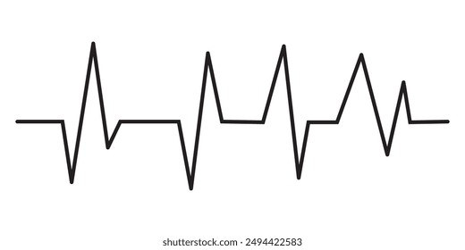 Lifeline icon vector. Heart beats line icon. Cardiogram line icon, sign. Heart pulse silhouette, icon, symbol. Vector illustration.