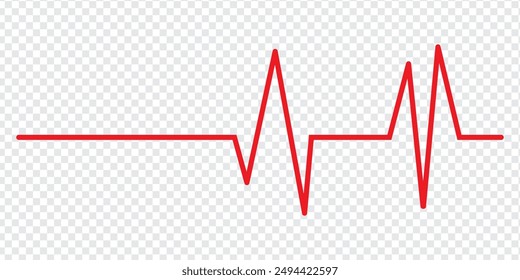 Lifeline icon vector. Heart beats line icon. Cardiogram line icon, sign. Heart pulse silhouette, icon, symbol. Vector illustration.