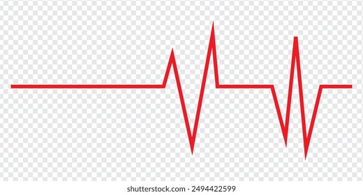 Lifeline icon vector. Heart beats line icon. Cardiogram line icon, sign. Heart pulse silhouette, icon, symbol. Vector illustration.