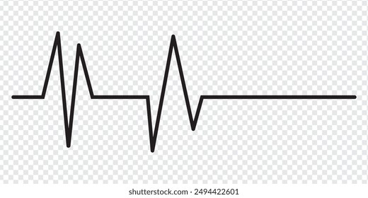 Lifeline icon vector. Heart beats line icon. Cardiogram line icon, sign. Heart pulse silhouette, icon, symbol. Vector illustration.