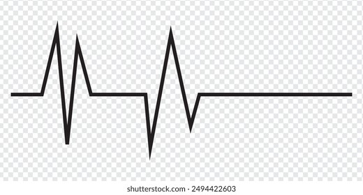 Lifeline icon vector. Heart beats line icon. Cardiogram line icon, sign. Heart pulse silhouette, icon, symbol. Vector illustration.