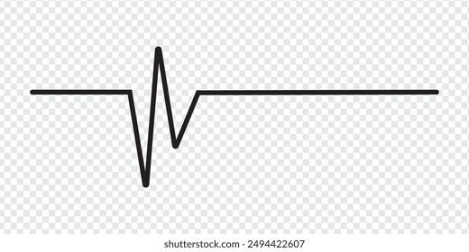 Lifeline icon vector. Heart beats line icon. Cardiogram line icon, sign. Heart pulse silhouette, icon, symbol. Vector illustration.