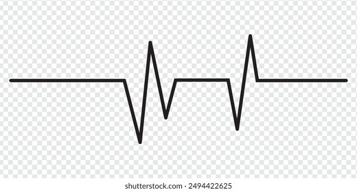 Lifeline icon vector. Heart beats line icon. Cardiogram line icon, sign. Heart pulse silhouette, icon, symbol. Vector illustration.