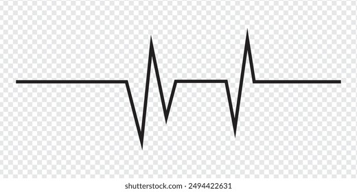 Lifeline icon vector. Heart beats line icon. Cardiogram line icon, sign. Heart pulse silhouette, icon, symbol. Vector illustration.