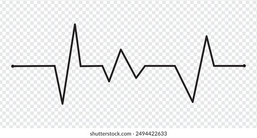 Lifeline icon vector. Heart beats line icon. Cardiogram line icon, sign. Heart pulse silhouette, icon, symbol. Vector illustration.