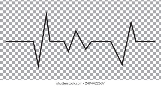 Lifeline icon vector. Heart beats line icon. Cardiogram line icon, sign. Heart pulse silhouette, icon, symbol. Vector illustration.