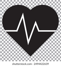 Lifeline icon vector. Heart beats line icon. Cardiogram line icon, sign. Heart pulse silhouette, icon, symbol. Vector illustration.