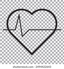 Vector de iconos Lifeline. Icono de línea de latidos del corazón. Icono de línea de cardiograma, signo. Silueta del pulso del corazón, icono, símbolo. Ilustración vectorial.