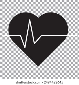 Lifeline icon vector. Heart beats line icon. Cardiogram line icon, sign. Heart pulse silhouette, icon, symbol. Vector illustration.