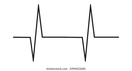 Lifeline icon vector. Heart beats line icon. Cardiogram line icon, sign. Heart pulse silhouette, icon, symbol. Vector illustration.